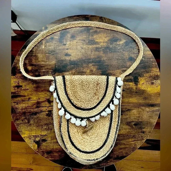 World Market | jute surfer, boho crossbody tote bag - Picture 1 of 15